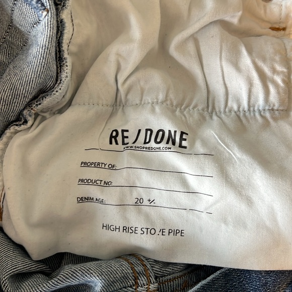 Re/done high rise stovepipe jeans, sz 31 - Picture 6 of 7
